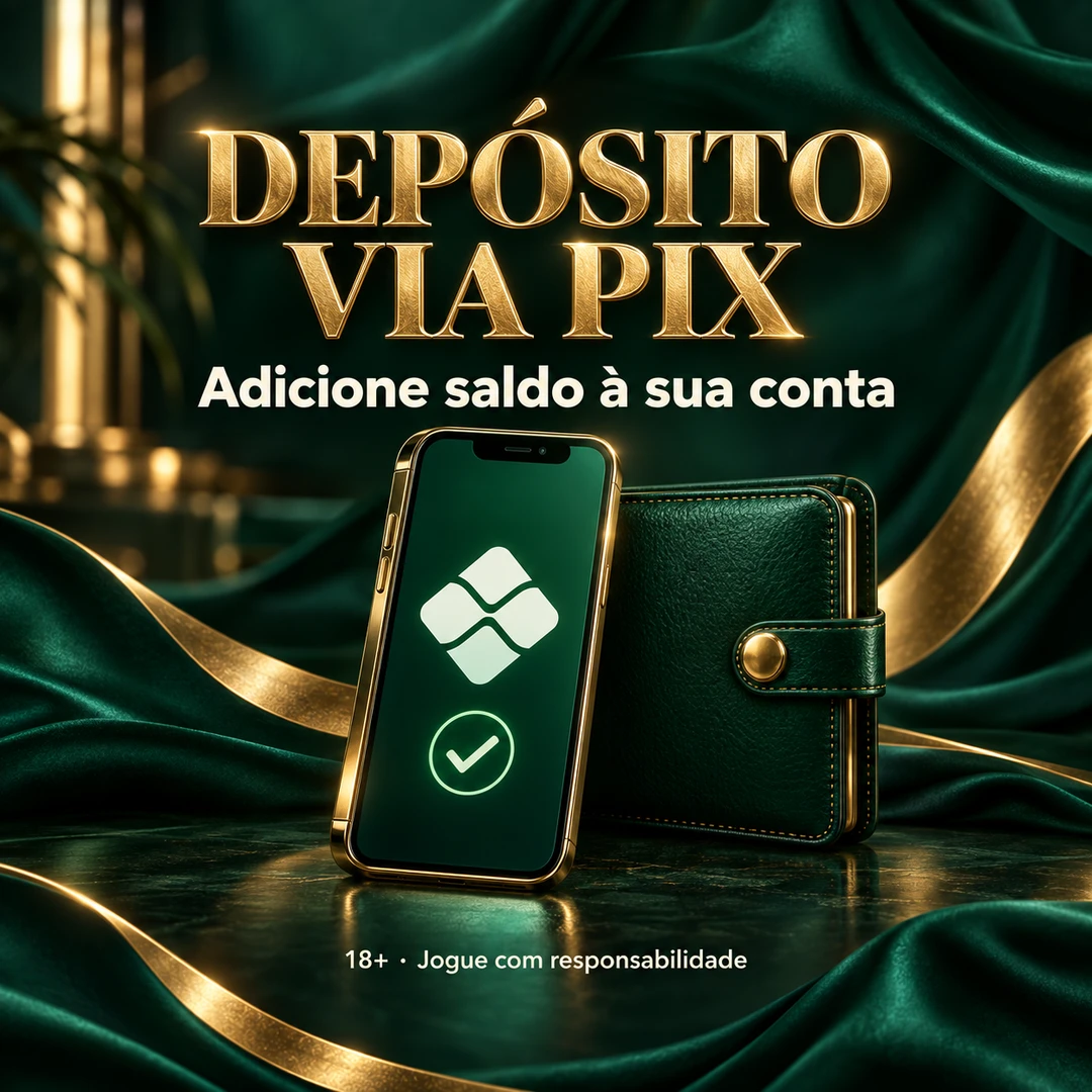 Depósito via PIX — adicione saldo à sua conta. 18+. Jogue com responsabilidade.